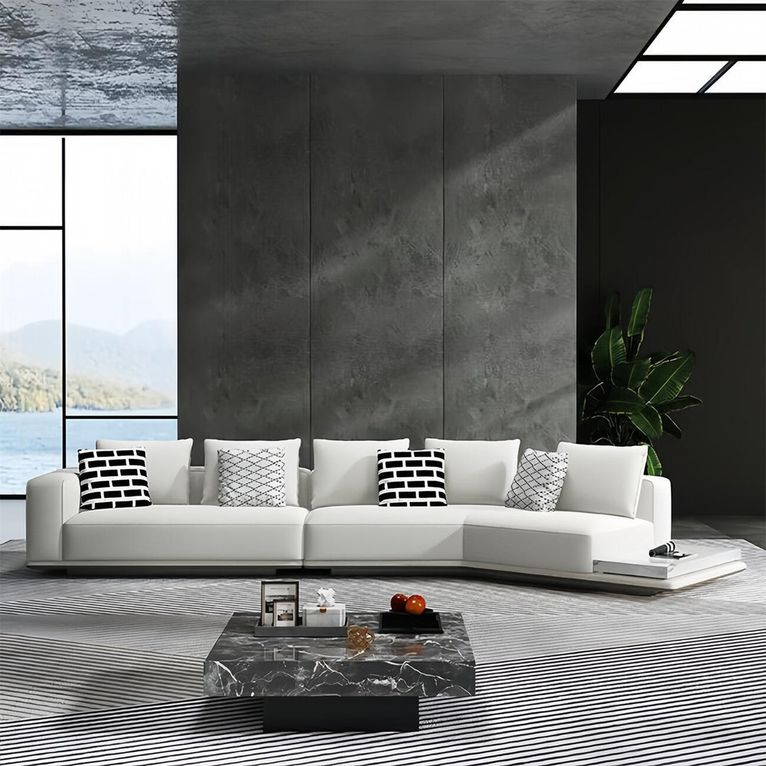 ABC Home Light Luxury Linen Cotton  Fabric Cloud Shaped Sofa set for Livingroom