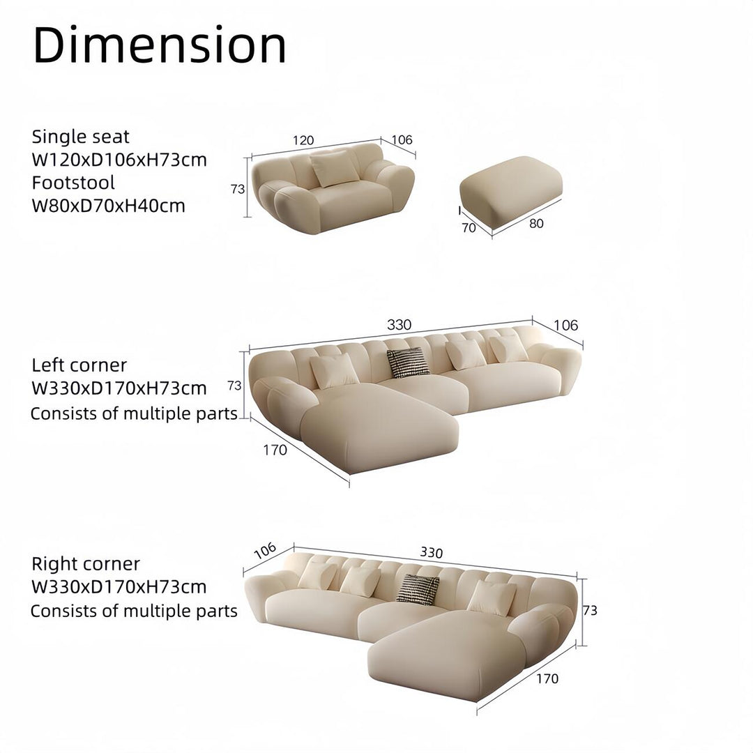ABC Home Fleece Fabric Overstuffed Multifunction Sofa set for Livingroom Office