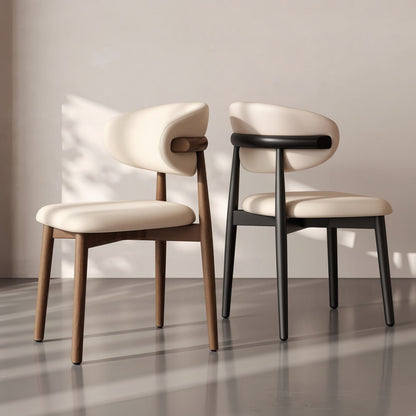 ABC HOME Chair: Linen Walnut Wood
