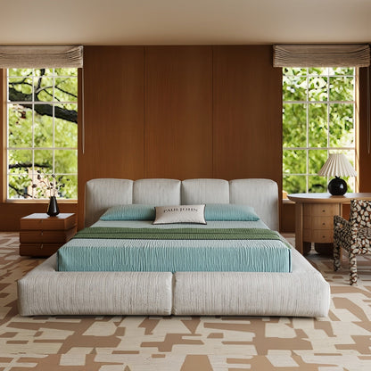 ABC HOME Linen Wood Beige Bed Collection