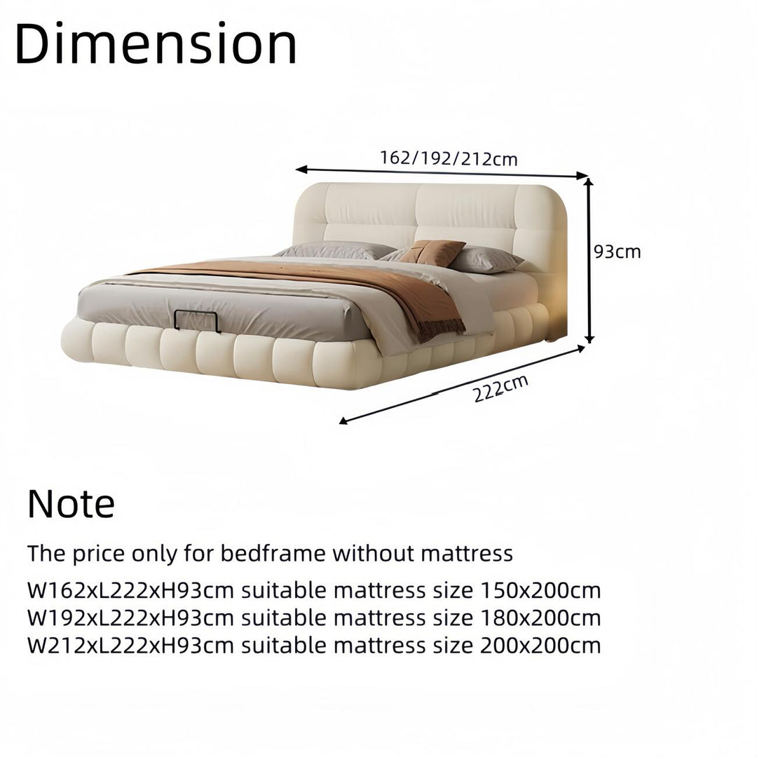 ABC Home Bed Frame Modern Velvet King Queen Size for bedroom Without Mattress