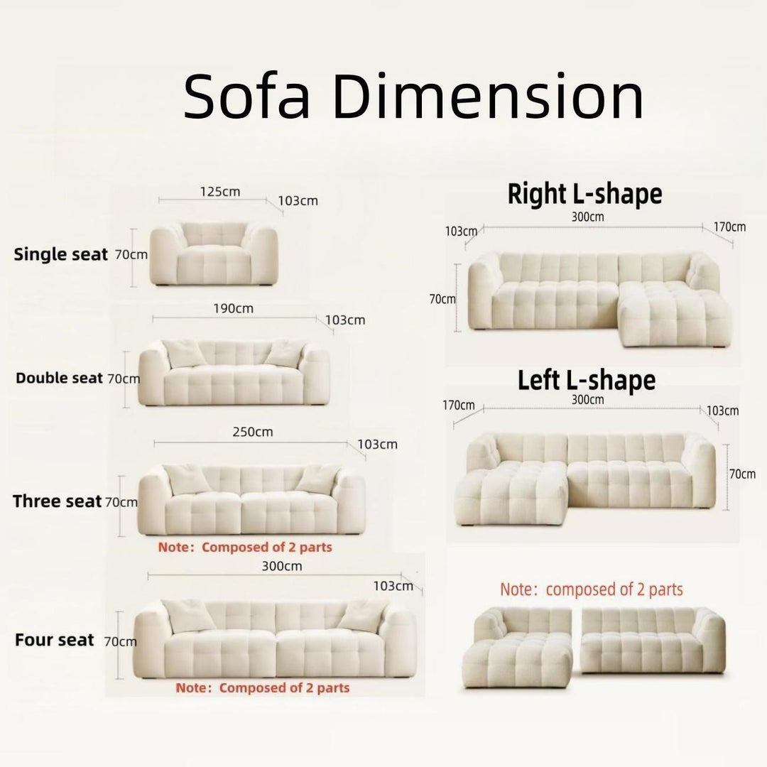 AAH Home Fleece Fabric Overstuffed Multifunction Cloud shaped Sofa Chair set for Livingroom Office AAH HOME