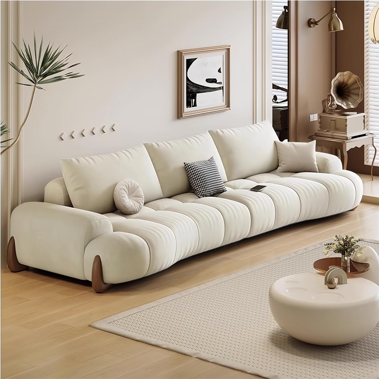 ABC Home Light Luxury Fabric Cloud Shaped Sofa set for Livingroom