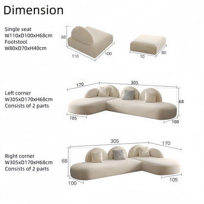 ABC Home Fleece Fabric Overstuffed Multifunction Sofa set for Livingroom Office