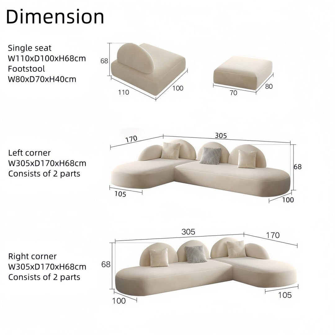 ABC Home Fleece Fabric Overstuffed Multifunction Sofa set for Livingroom Office