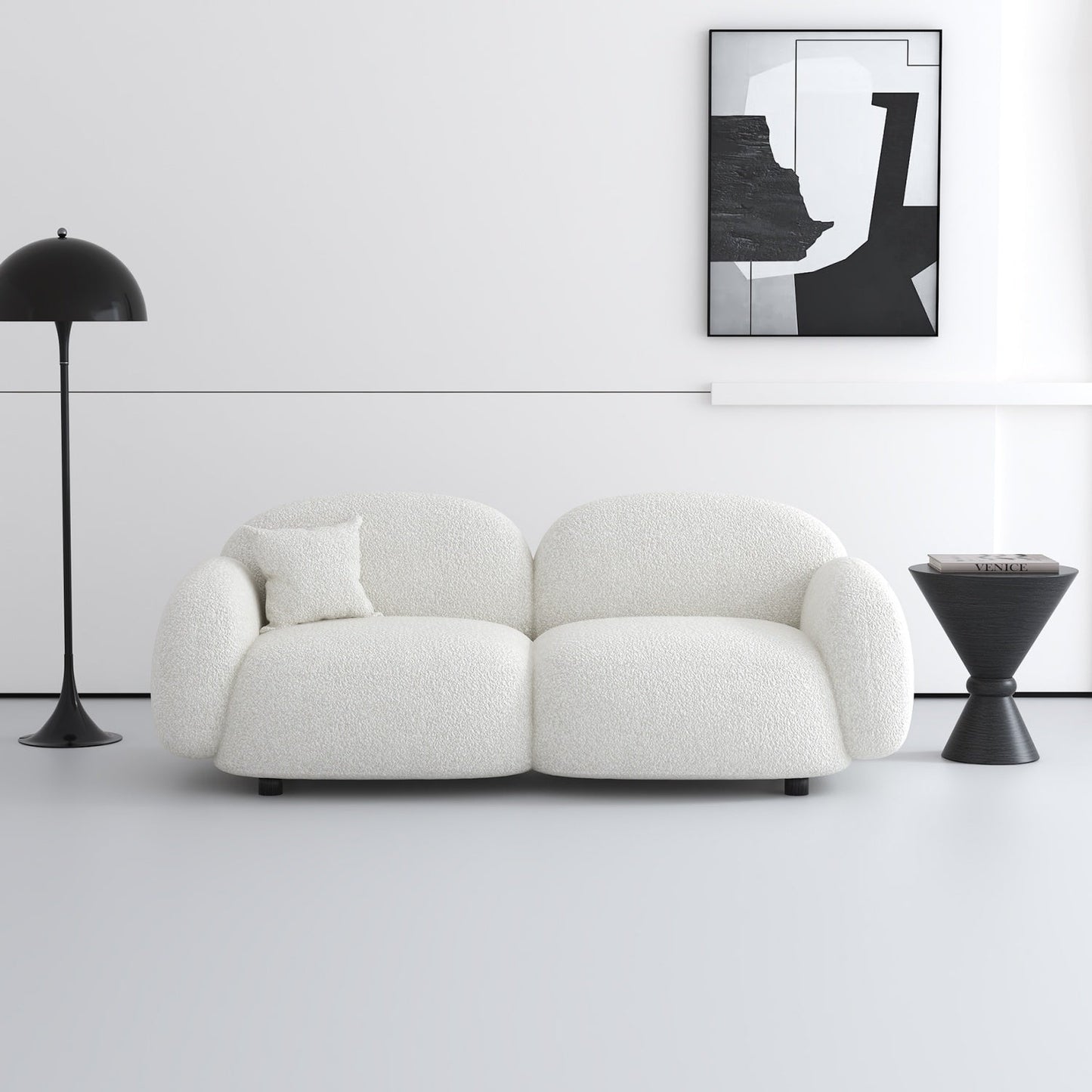 ABC HOME Sofa with Wood & White