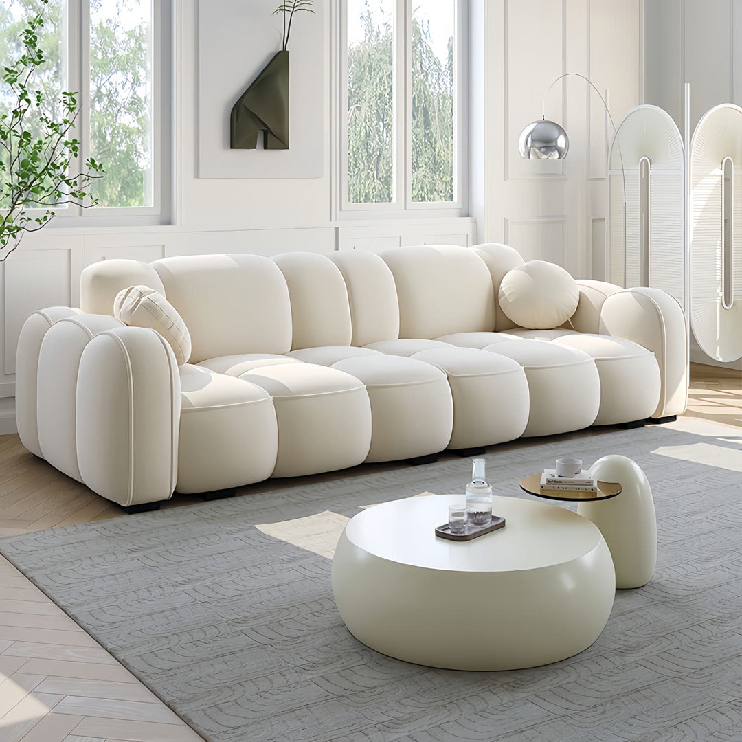 ABC Home Light Luxury Fabric Cloud Shaped Sofa set for Livingroom