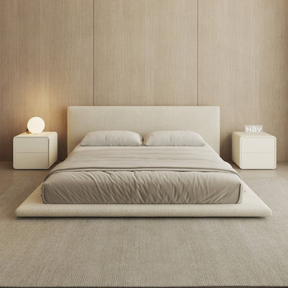 ABC HOME Bed: Linen Wood Beige