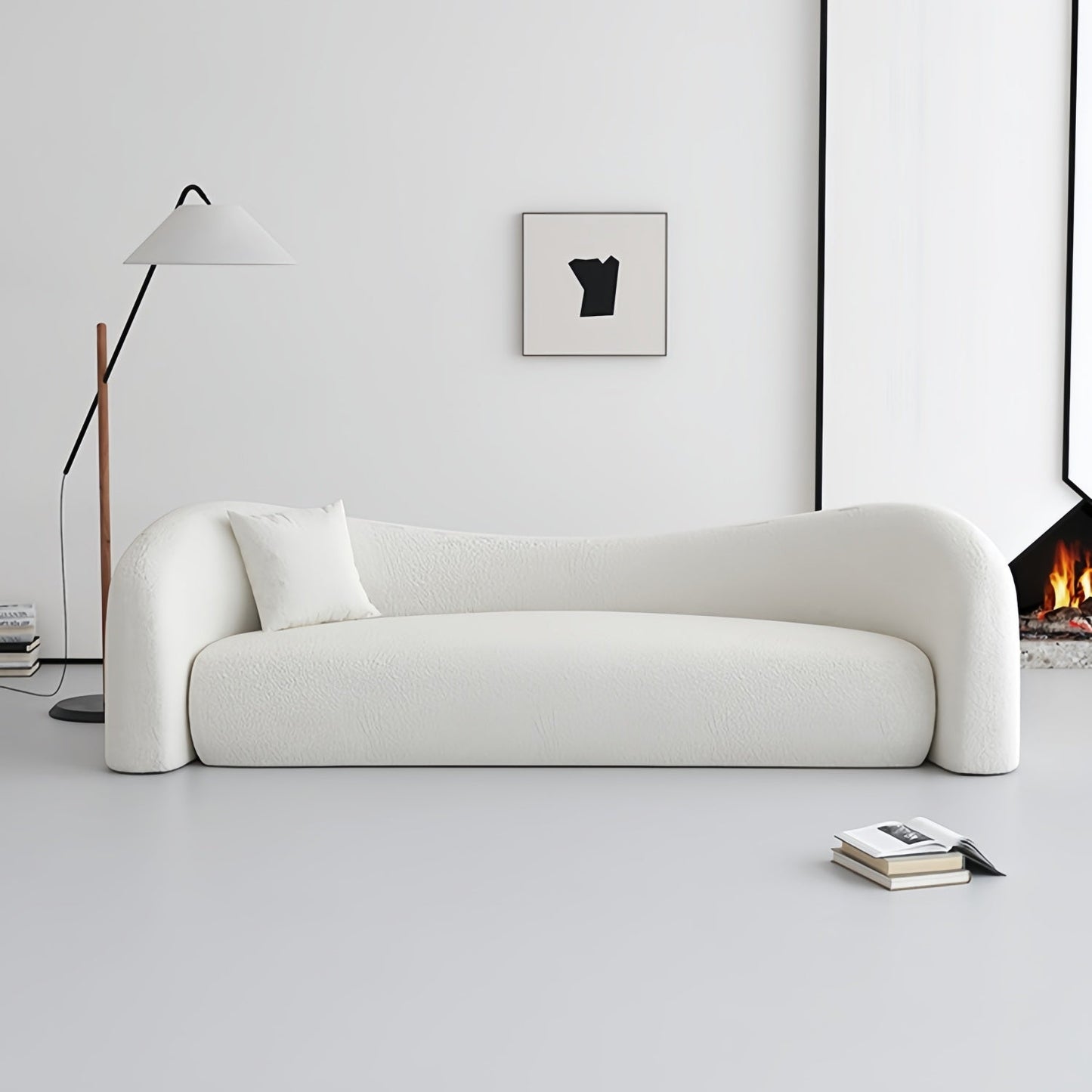 ABC HOME Sofa: Wood White Cloud