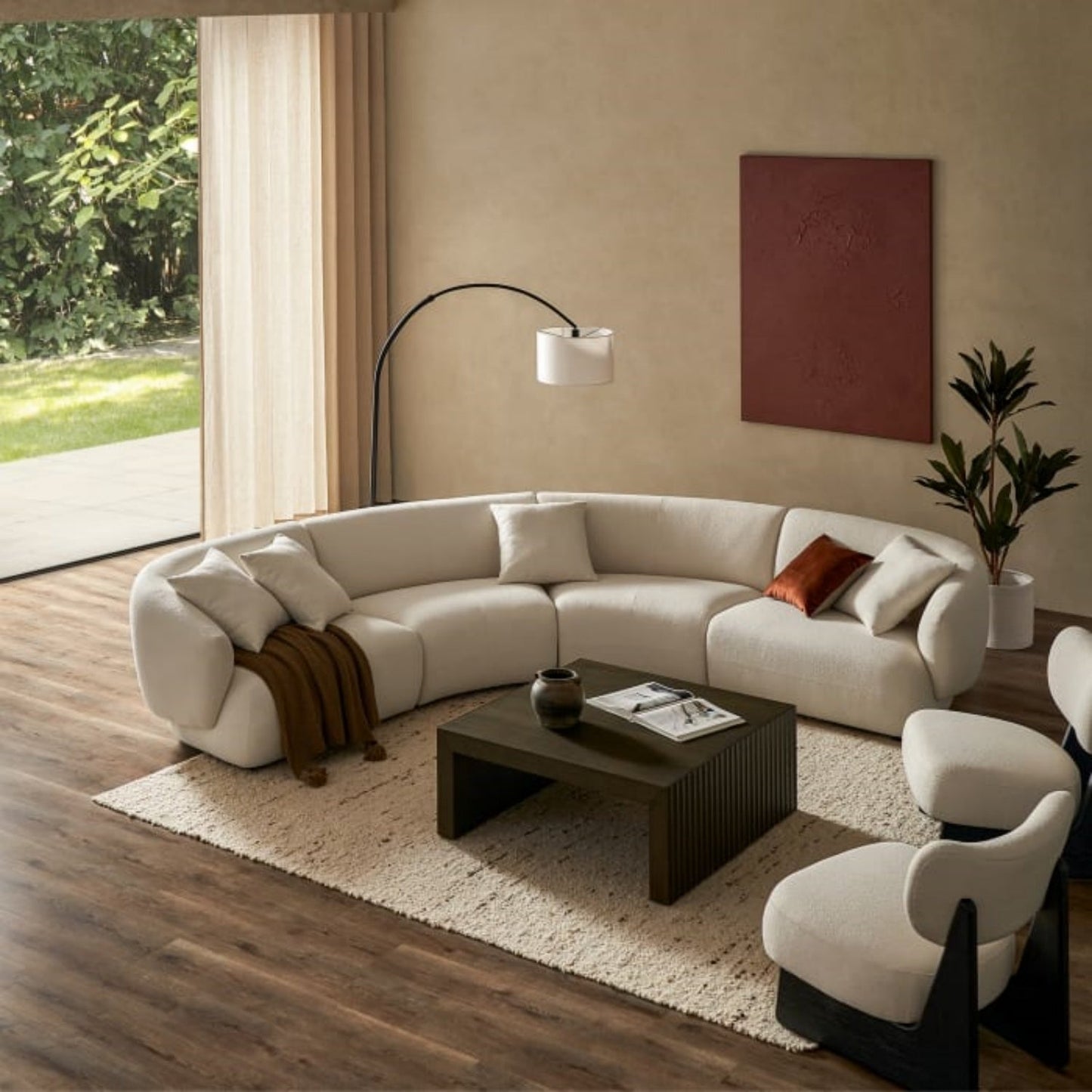 ABC HOME Wood White Modular Sofa Collection