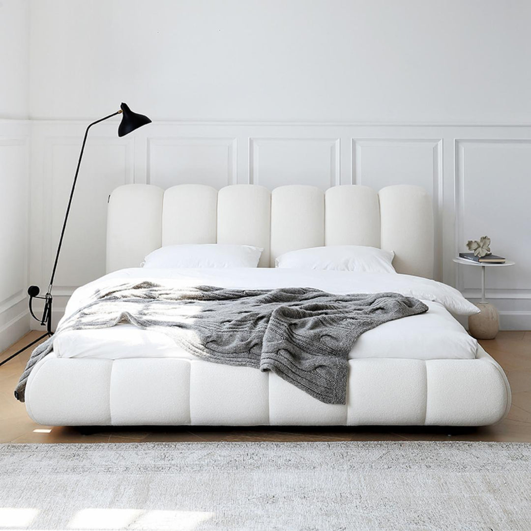 ABC Home Bed Frame Modern Velvet King Queen Size for bedroom Without Mattress