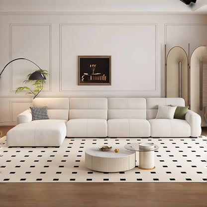ABC HOME Wood Beige Sectional Sofa | Contemporary Style