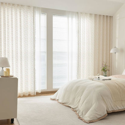 ABC HOME Curtains: 2 Panels Sheer Color Chiffon Tulle Light Window Textile Curtains Drapes for