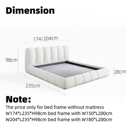 ABC Home Bed Frame Modern Velvet King Queen Size for bedroom Without Mattress