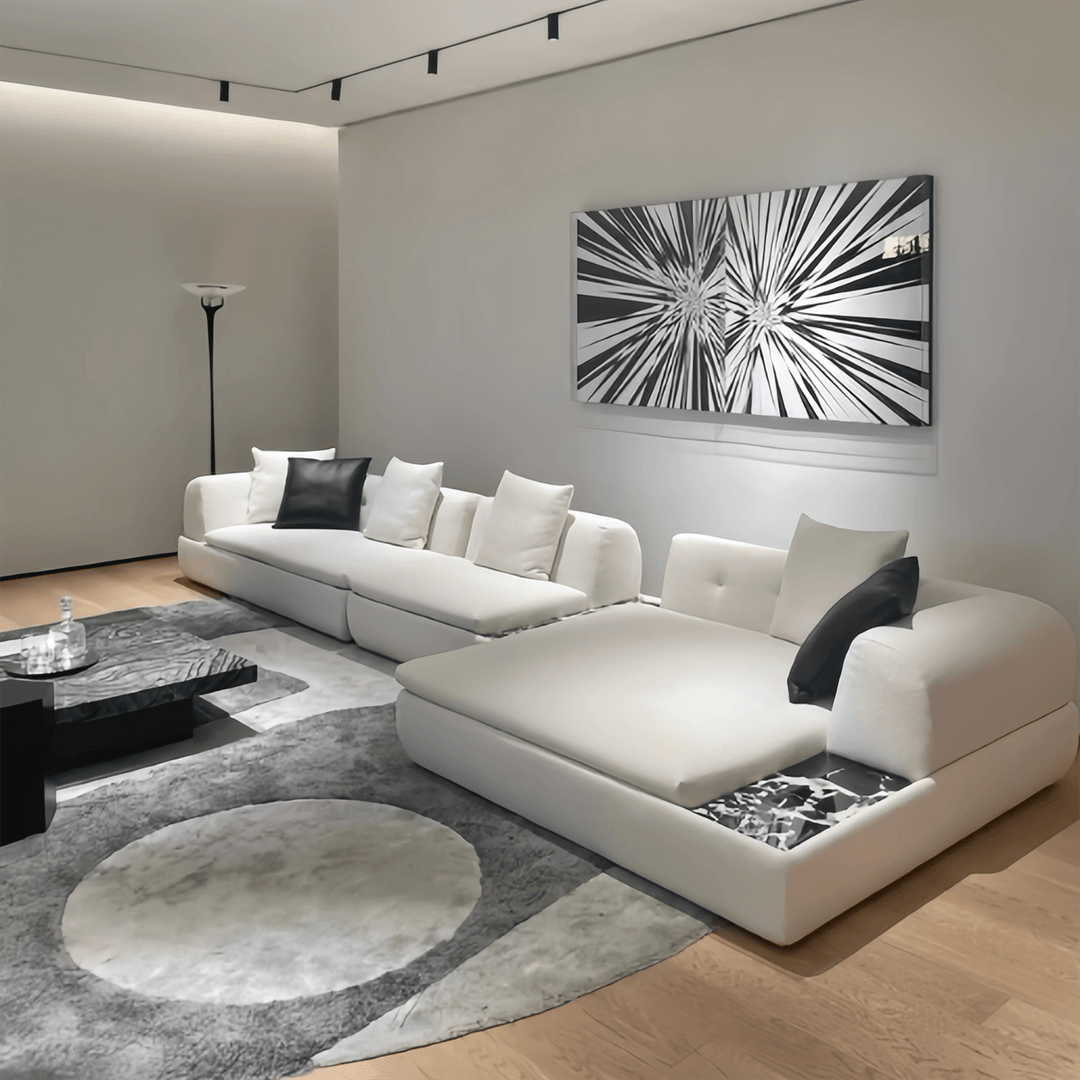 ABC Home Light Luxury Fabric Cloud Shaped Sofa set for Livingroom