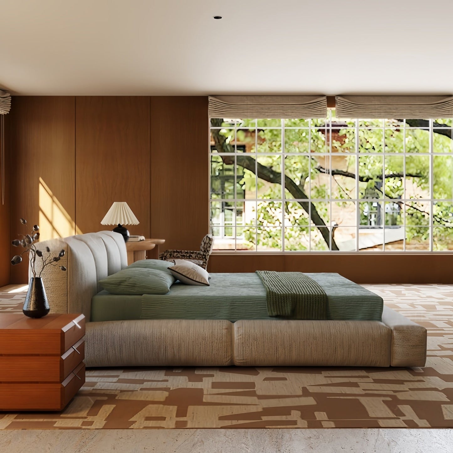 ABC HOME Linen Wood Beige Bed Collection