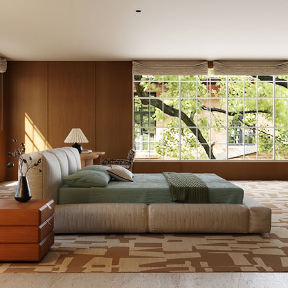 ABC HOME Linen Wood Beige Bed Collection