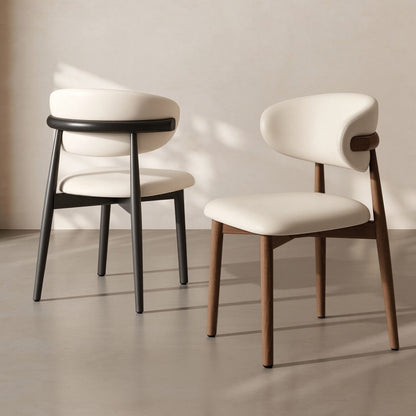 ABC HOME Chair: Linen Walnut Wood