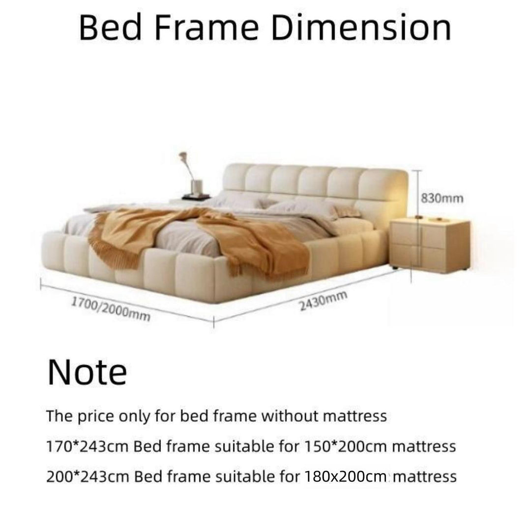 ABC Home Light Luxury Modern  Leather Wrap Bed Frame for Bedroom Without Mattress