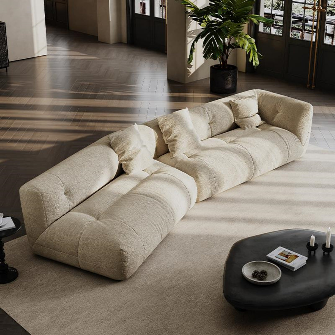 ABC Home Fleece Fabric Overstuffed Multifunction Sofa set for Livingroom Office