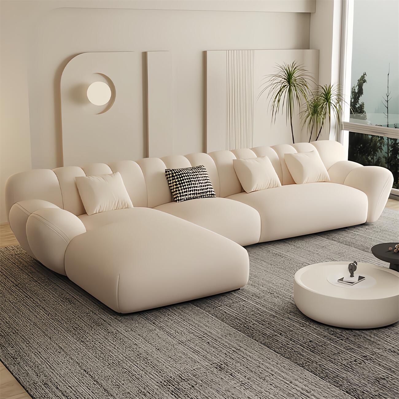 ABC HOME Sofa: Fleece Fabric Overstuffed Multifunction Sofa set for Livingroom Office in Dubai