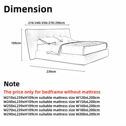 ABC Home Bed Frame Modern Velvet King Queen Size for bedroom Without Mattress