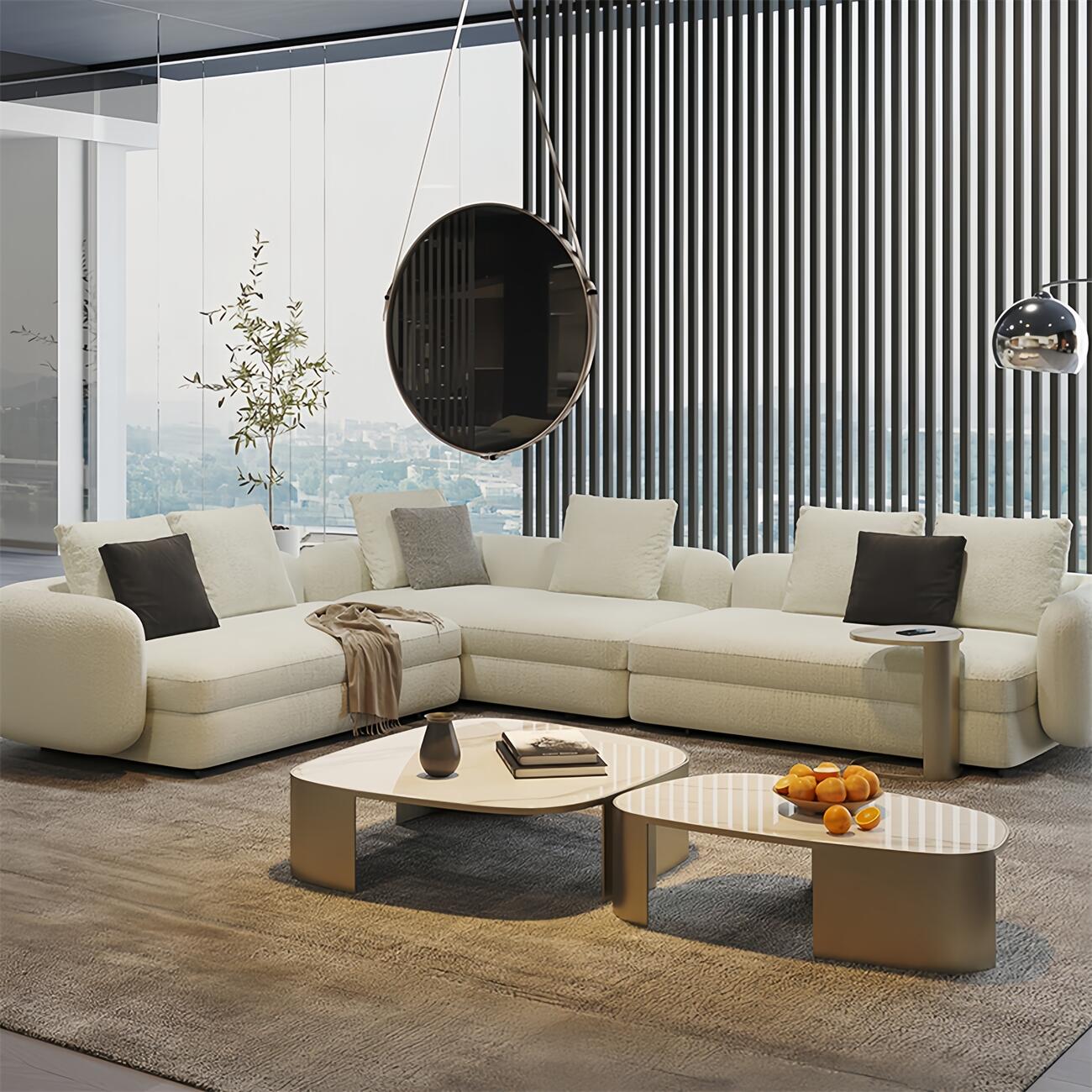 ABC HOME Sofa: Fleece Fabric Overstuffed Multifunction Sofa set for Livingroom Office in Dubai