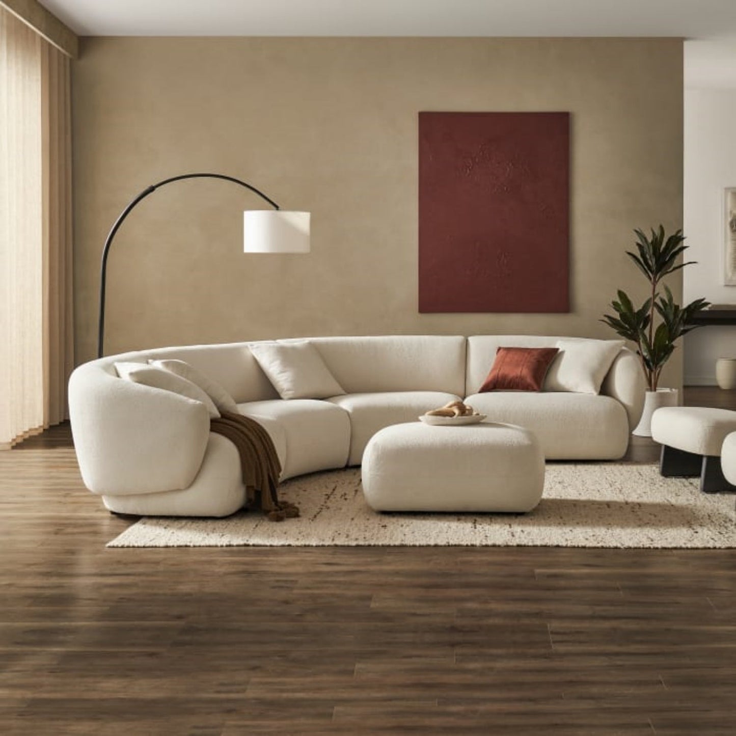 ABC HOME Wood White Modular Sofa Collection