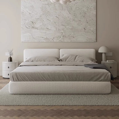 ABC HOME Bed: Linen Natural Modern