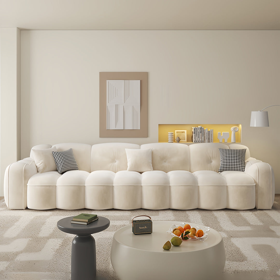 ABC Home Light Luxury Fabric Cloud Shaped Sofa set for Livingroom