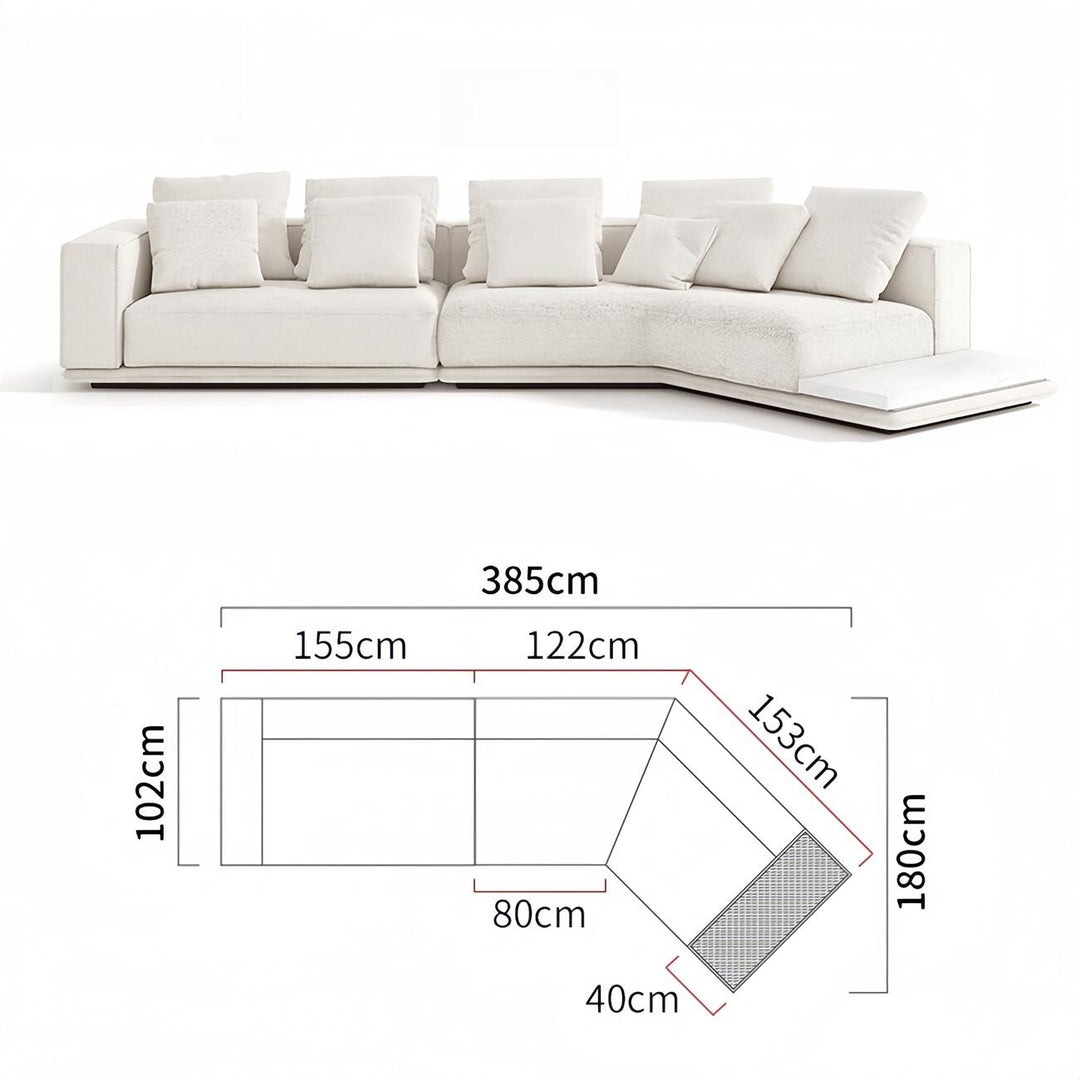ABC Home Light Luxury Linen Cotton  Fabric Cloud Shaped Sofa set for Livingroom