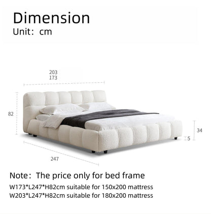 AAH Home Bed Frame Modern Velvet King Queen Size for bedroom Without Mattress AAH HOME