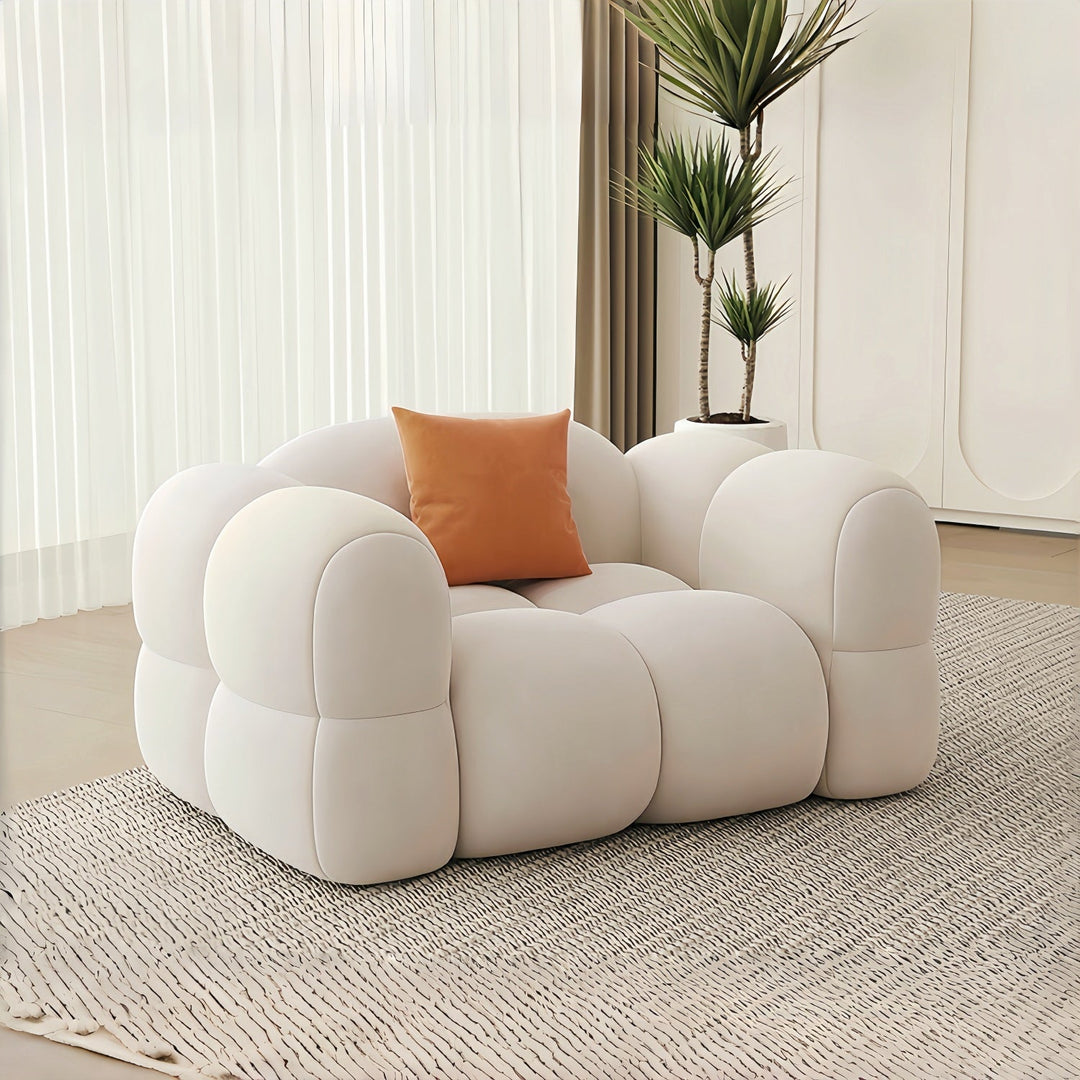 ABC Home Light Luxury Fabric Cloud Shaped Sofa set for Livingroom