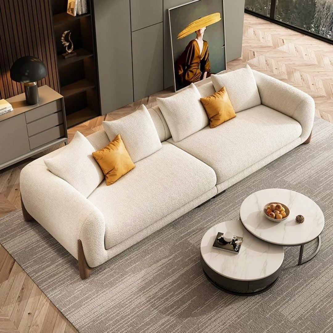 ABC Home Fleece Fabric Overstuffed Multifunction Sofa set for Livingroom Office