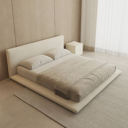ABC HOME Bed: Linen Wood Beige