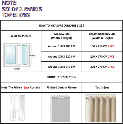 2 Panels 100% Blackout Curtains for Living Room Thermal Insulated Bedroom Darkening Drapes