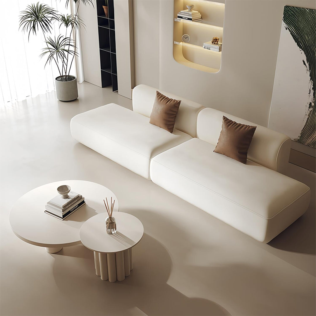 ABC Home Light Luxury Linen Cotton  Fabric Cloud Shaped Sofa set for Livingroom