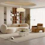 Load image into Gallery viewer, AAH Home Fleece Fabric Overstuffed Multifunction Arc-shaped Sofa set for Livingroom Office AAH HOME
