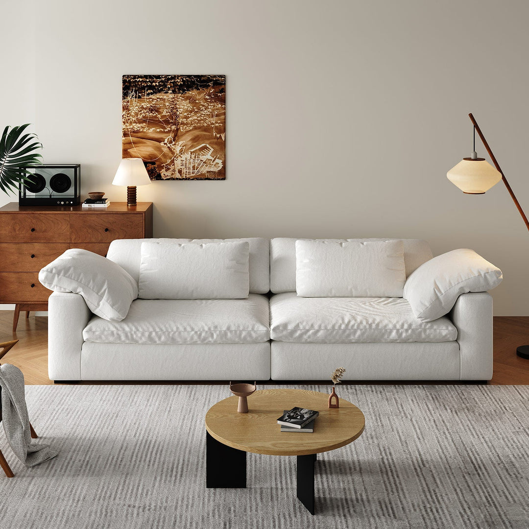 ABC Home Light Luxury Linen Cotton  Fabric Cloud Shaped Sofa set for Livingroom