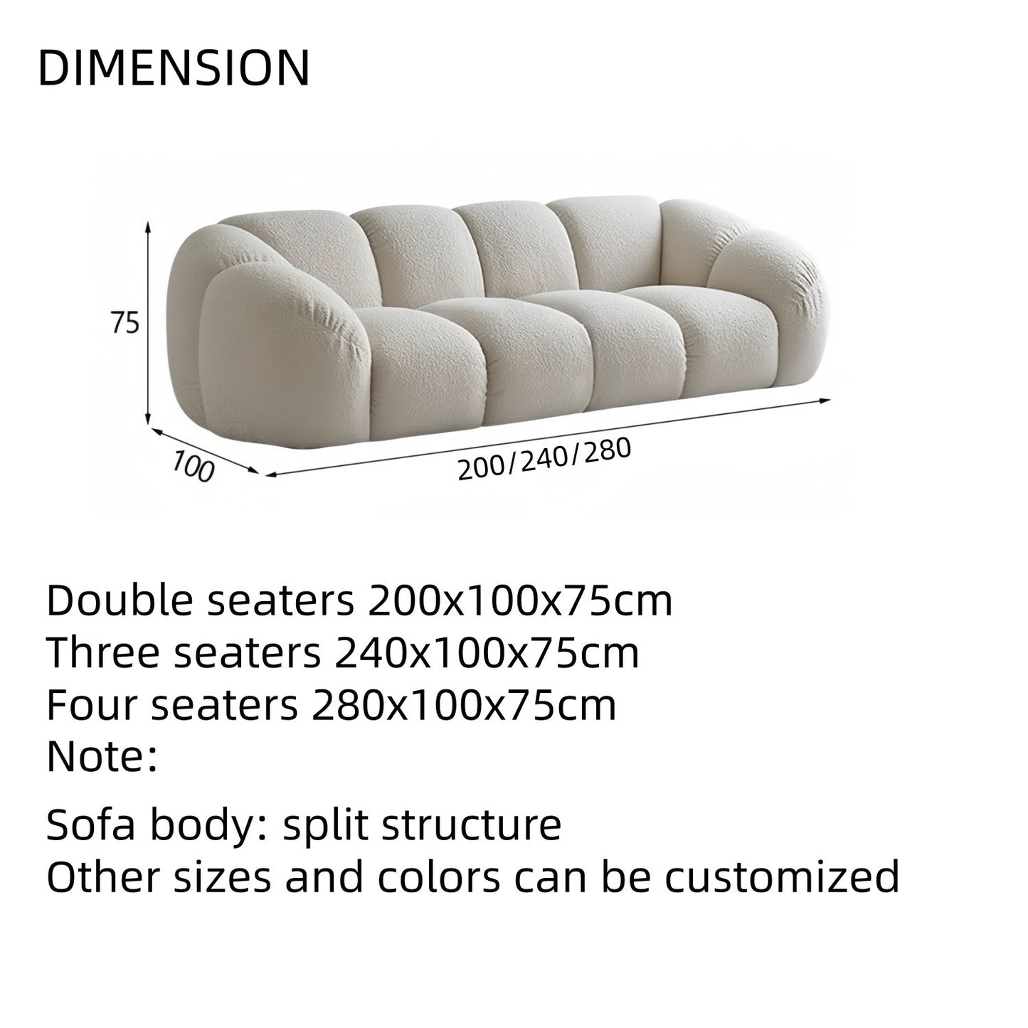 ABC HOME Wood White Cloud Sofa Collection