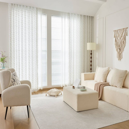 ABC HOME Curtains: 2 Panels Sheer Color Chiffon Tulle Light Window Textile Curtains Drapes for