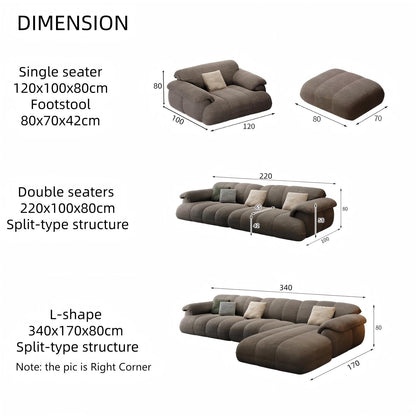 ABC HOME Wood Beige Sectional Sofa Collection