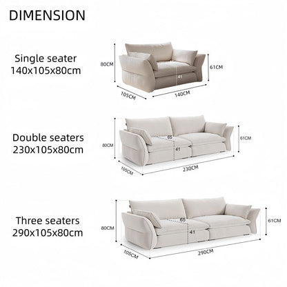 ABC HOME Wood White Cloud Sofa | Contemporary Style