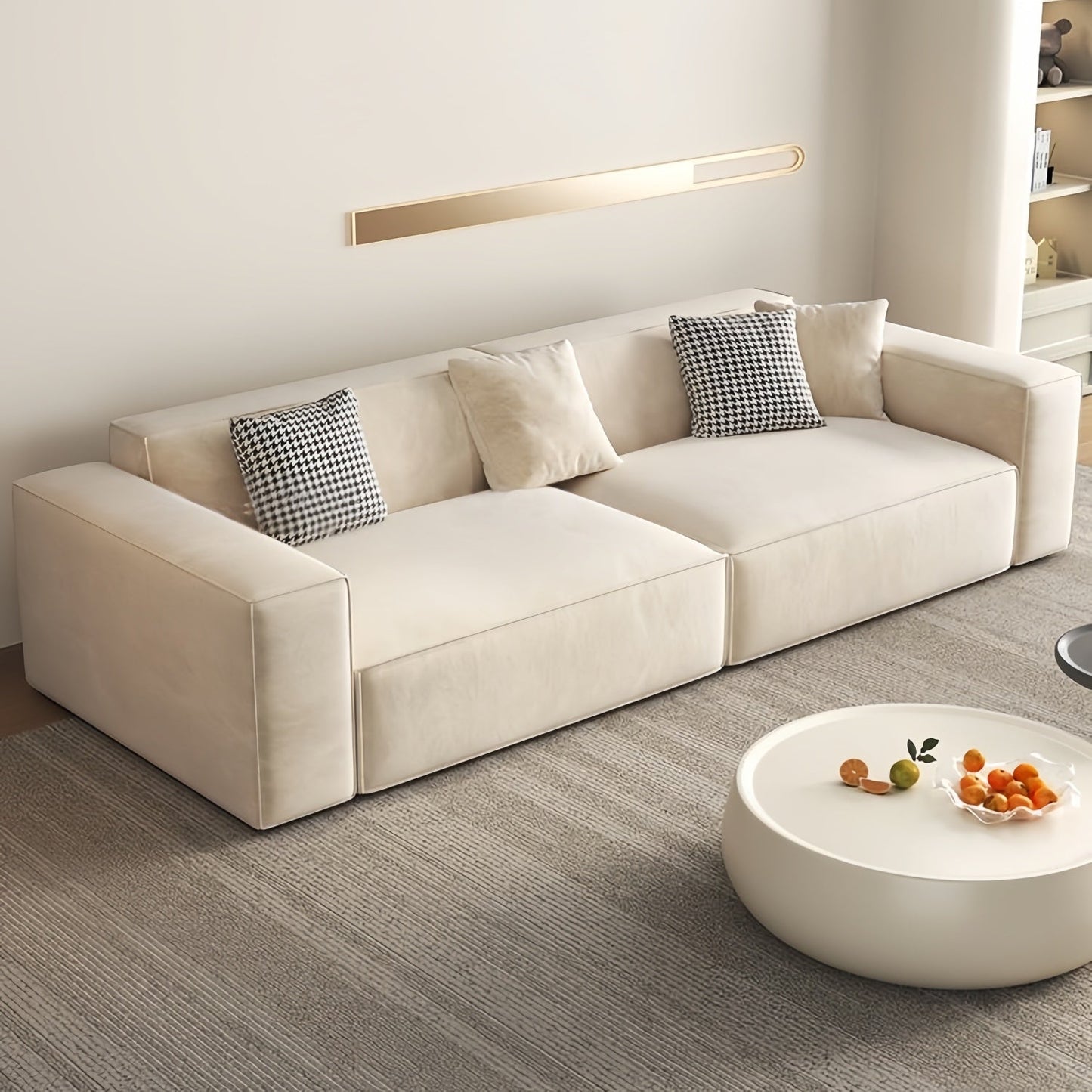 ABC HOME Sofa: Wood Beige Sectional