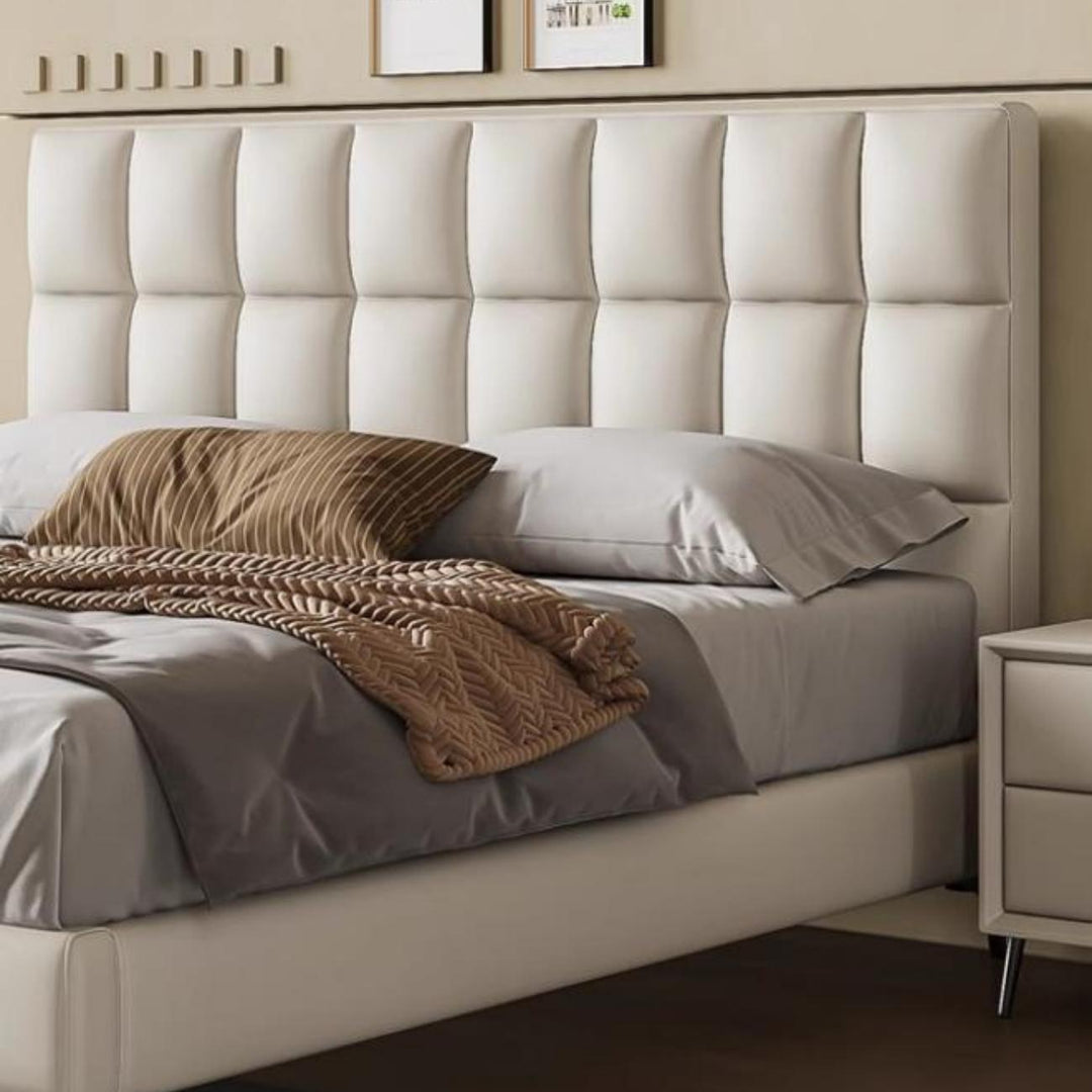 ABC Home Light Luxury Modern  Leather Wrap Bed Frame for Bedroom Without Mattress