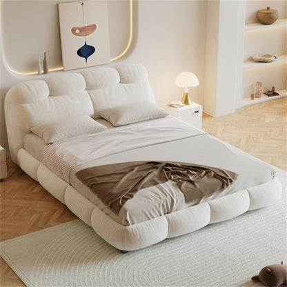 ABC Home Bed Frame Modern Velvet King Queen Size for bedroom Without Mattress