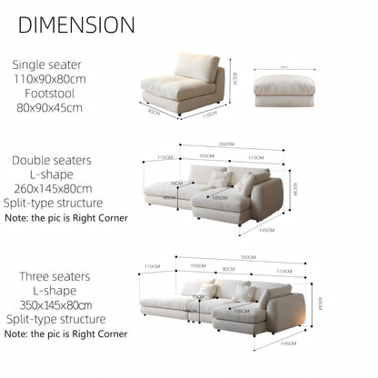 ABC HOME Sofa with Linen & Wood