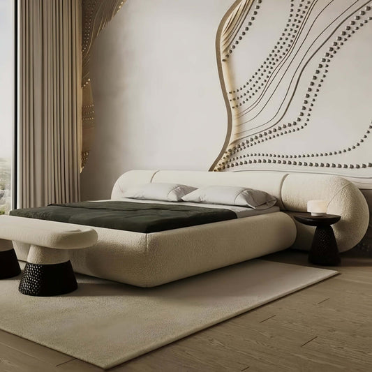 ABC HOME Bed: Bed Frame Modern Velvet King Queen Size for bedroom Without Mattress in Dubai sho