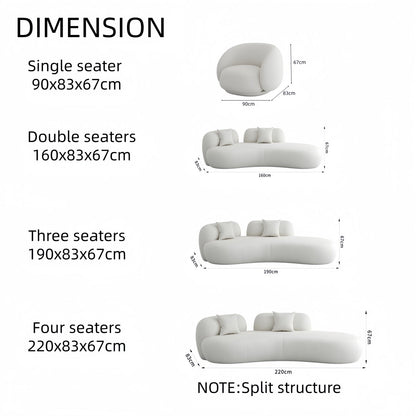 ABC HOME Wood White Cloud Sofa Collection