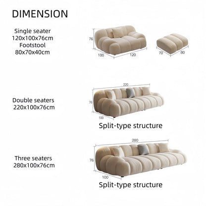 ABC HOME Wood Beige Cloud Sofa | Contemporary Style